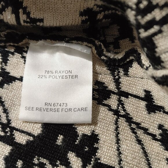 Taylor Size Large Womens Floral Print Black  White Dress Large Rayon Polyester - Picture 6 of 14